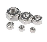 304 Stainless Steel Metal self-Locking nut, Metal Non-Returning Lock nut, Lock nut, National Standard M4M5M6M8M10M12-M8*1
