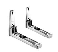 304 Stainless Steel Microwave Holder with Telescopic Arms, Universal Wall Mount for Microwave, Grill, Oven, Wall Shelf up to 35 kg, Wall Mounting Bracket, Includes Fixings (Silver)