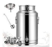 304 Stainless Steel Milk Can,with Faucet 5L Milk Bucket,Wine Pail Bucket,1.32 Gallon Tote Jug,with Sealed Lid Heavy Duty for Milk and Wine Liquid Solids Kitchen Storage