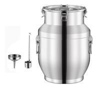 304 Stainless Steel Milk Can with Lid, Heavy Duty Milk Bucket/Wine Pail Bucket/Tote Jug for Home Restaurant Liquid Storage Transport,10L