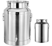 304 Stainless Steel Milk Transport Container 35L Milk Can with SeaLid Wine Bucket Tea Storage Durable and Leak-Proof Design for Farm & Kitchen Use