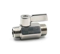 304 Stainless Steel Mini Ball Valve Sanitary 1/8 1/4 3/8 1/2 3/4 BSP NPT Female Male Thread Water Oil 2 Way Ball Valve Homebrew(Male x Male,NPT_3/8")
