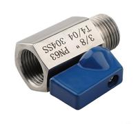 304 Stainless Steel Mini Ball Valve with Male/Female Thread Connections, Fixed Type Shut-Off Valve for Water, Oil, Gas & Air - 1/8" to 3/4" Si(3/8)