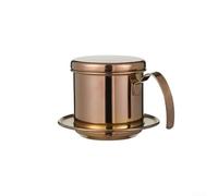 304 Stainless Steel Moka Pot, Rose Gold Coffee Maker with Rotating Pressure Plate for Pour-Over and Drip Coffee, 10.5 x 8.2 cm