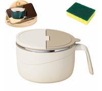 304 Stainless Steel Multi-Purpose Anti-Scald Large-Capacity Instant Noodle Bowl - Food-Grade Safe Material, Double-Layer Anti-Scald, Large Capacity & Multi-Scene Use (White)