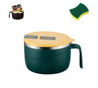 304 Stainless Steel Multi-Purpose Anti-Scald Large-Capacity Instant Noodle Bowl, Portable and Insulated with Lid for Kitchen Office Dorm (Green)