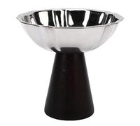304 Stainless Steel Multifunctional Ice Cream Cup with Wooden Base for Desserts, Fruit, Hotel Parties (Floral Style)