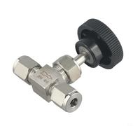 304 Stainless Steel Needle Valve with Adjustable Feature, Card Sleeve Connection, High Pressure Resistance, Suitable for Oil Water Gas Mediums, Polished and Marked Valve Body (Φ6mm)