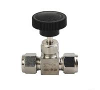 304 Stainless Steel Needle Valve with Adjustable Feature, Card Sleeve Connection, High Pressure Resistance, Suitable for Oil Water Gas Mediums, Polished and Marked Valve Body (Φ10mm)