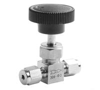 304 Stainless Steel Needle Valve with Adjustable Feature, Card Sleeve Connection, High Pressure Resistance, Suitable for Oil Water Gas Mediums, Polished and Marked Valve Body (Φ3mm)