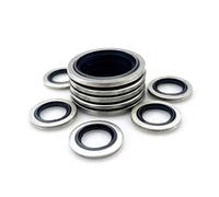 304 Stainless Steel Nitrile Imperial Combination Washer, Self-Centering Gasket G1/8 to G2, Hydraulic Connector Seal Retaining washer(G3/4 [10 pieces])