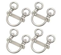 304 Stainless Steel No-Drill Railing U-Bolt Kits M8, 4-Pack with Mounting Plates and Hardware for Easy Installation(M8*102 (4 pcs))