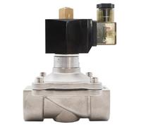 304 Stainless Steel Normally Open Electric Solenoid Valve,G3/8" to G2,Pneumatic Valve for Water Oil Gas AC220V DC12V DC24V IP65(AC 220V_NBR)