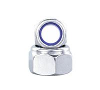 304 Stainless Steel Nylon Insert Hexagonal Lock Nut, M3-M36/American/fine/coarse Thread, Equipped With Sealing Rubber Cap(1/2-13(10pc)-304SS)