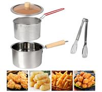 304 Stainless Steel Oil Filter Pot with Filter Basket and Mesh,Bacon Grease Container with Strainer and Lid, for Storing Frying and Cooking Grease (2.5L)