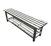 304 Stainless Steel Outdoor Bench with Storage Shelf, Heavy Duty Garden Seating for 2-3 People, 1102lb Capacity, Ideal for Gym, Patio, or Commercial Use (59in)
