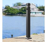304 Stainless Steel Outdoor Faucet Garden Water Column, Black Freestanding Hose Stand Outside Post(Height: 95cm/37.4in)