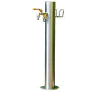 304 Stainless Steel Outdoor Garden Water Column Faucet with Double Outlet 34in Vertical Decorative Fountain & Spray Gun - Ideal for Backyard Oasis and Patios.