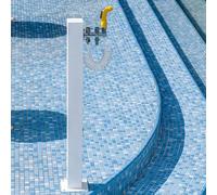 304 Stainless Steel Outdoor Garden Water Column with Spiral Nozzle & Hook Rack - 26in Vertical Irrigation System for Washing & Watering Plants