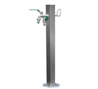 304 Stainless Steel Outdoor Water Column with Faucet & Hose Holder Ideal for Garden Patio and Yard 33.8in Tall Durable Versatile Water Spigot Solution