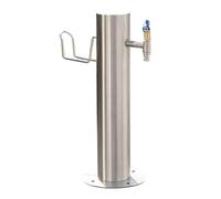 304 Stainless Steel Outdoor Water Column with Hose Holder & Lockable Faucet - 20in Garden Sprayer Connection for Efficient Irrigation & Cleaning, Durable & Stylish Design
