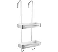 304 Stainless Steel Over-the-Door Shower Caddy Rustproof & Waterproof No Drilling Required Includes Hooks Silver Finish - Storage Solution for Bathroom nization