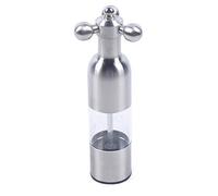 304 Stainless Steel Pepper Grinder, Small Manual Grinder Kitchen Stainless Steel Salt Mill Clear Tool Adjustable wiyh Ceramic Grinding Core, for Kitchen, Restaurant, Party, 4.8 * 17.5 cm(D*H), Silver