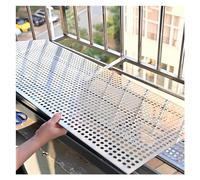 304 Stainless Steel Perforated Metal Mesh Sheet, Round Hole Expanded Panels for Balcony Railing, Patio Decoration & Protection, 50x260cm, & Stylish Solution