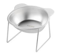 304 Stainless Steel Pet And Water Container Slanted Anti Cervical Spondylosis & Water Feeder Stand Easy To Clean for Cats And Dogs Dual Use