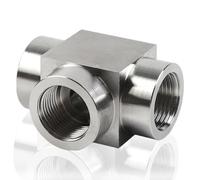 304 Stainless Steel Pipe Fitting 1/4 Inch NPT Female Tee Connector Coupler for Hydraulic Oil Lines