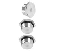 304 Stainless Steel Pipe Plug Fitting Metric Male Thread Outer Hex Head Cap Hexagonal Bung Plugs Fittings with Seal Ring for Air Water Oil Gas Tube Compatibility M,NPT,BSPP 3pcs NPT1-1/4