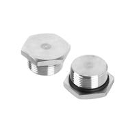 304 Stainless Steel Pipe Plug Fitting Metric Male Thread Outer Hex Head Cap Hexagonal Bung Plugs Fittings with Seal Ring for Air Water Oil Gas Tube Compatibility M,NPT,BSPP 2pcs G1/4