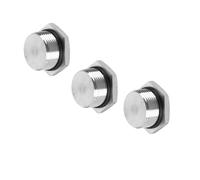304 Stainless Steel Pipe Plug Fitting Metric Male Thread Outer Hex Head Cap Hexagonal Head Bung Plugs Fittings with Seal Ring for Air Water Oil Gas Tube 3pcs NPT1/4