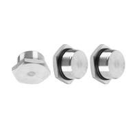 304 Stainless Steel Pipe Plug Fitting Metric Male Thread Outer Hex Head Cap Hexagonal Head Bung Plugs Fittings with Seal Ring for Air Water Oil Gas Tube Solid Hexagonal Head 3pcs G1/4