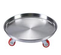 304 Stainless Steel Plant Trays with Rollers -Drip Tray for Flower Pots & Heavy Objects 32cm/12in Rust-Resistant Easy to Move Garden Essential