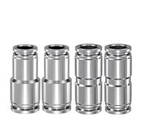 304 Stainless Steel Pneumatic Fitting PU Straight PG Reducer Quick Connector 4 6 8 10 12mm Hose Joint 200Pcs(PG14-12)