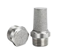 304 Stainless Steel Pneumatic Muffler Connector M5 1/8" 1/4" 3/8" 1/2" Thread 1Pcs(304 PT-M5)
