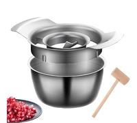 304 Stainless Steel Pomegranate Peeling Tool,Pomegranate Deseeder Tool,Pomegranate Seeder,Pomegranate Seed Remover, Pomegranate Peeler Cutter Opener with Bowl and Wooden Hammer for Home & Kitchen