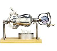 304 Stainless Steel Popcorn Maker Machine, Chinese Traditional Pop-Corn Cannon Manual Grain Amplifier Hot Air Pop Corn Popper(368ml)