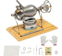 304 Stainless Steel Popcorn Maker, Vintage Popcorn Machine, Mini Hand Popcorn with Manual Crank and Pressure Gauge for Family Gathering Party Fun (520ml)
