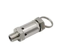 304 Stainless Steel Pressure Relief Safety Valve, 1/4" & 1/2" NPT Pipe Fittings 0.5-10 Bar for Air Compressor(Bspt 0.5inch,3 Bar)