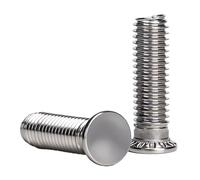 304 Stainless Steel Pressure Riveting Flat Screws Bolts Full Thread Self Clinching Fasteners Assortment Kit, M3 M4 M5 M6 M8 M10 for Sheet Metal Fabrication & Industrial Assembly (200,M6 x 30mm)