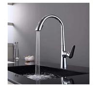 304 Stainless Steel Pull Down Kitchen Faucet - Swan Neck Mixer Tap for Hot & Cold Water - Durable Electroplated Sink Accessories - Modern Vanity Design