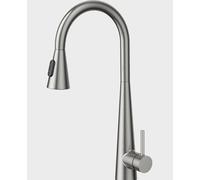 304 Stainless Steel Pull-Out Kitchen Three-Function Outlet Dishwashing Basin Sink Hot and Cold Faucet, Wire Drawn