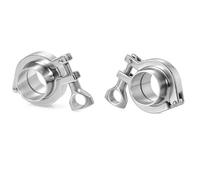 304 Stainless Steel Quick-Connect Coupling Set with Chucks, 2 Sets Snap-on Type Chucks, Clamps for φ12.7-38mm Pipes Fixing Buckle(Φ16)