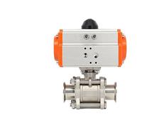 304 Stainless Steel Quick-Install Pneumatic Three-Piece Ball Valve Q681F-16P Sanitary Clamp Quick-Connect Shut-Off Valve(DN65 Φ76 Chuck 91)