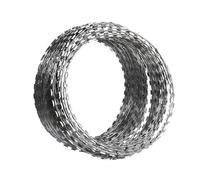 304 Stainless Steel Razor Barbed Wire, Security Fence Coil, Easy to Bend for Garden & Property Protection