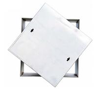 304 Stainless Steel Recessed Manhole Cover, Heavy Duty Rectangular Tank Lid for Driveway & Pavement, Concealed Well Frame with Lifting Hook, Corrosion Resistant Outdoor Access Panel