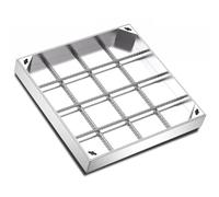 304 Stainless Steel Recessed Septic Manhole r Durable Square & Rectangle Utility rs Embedded Design Sleek Appearance (5cm 60x60cm/23.6x23.6in)
