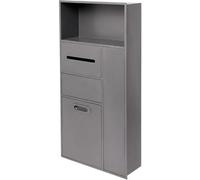 304 Stainless Steel Recessed Shower Shelf - Waterproof Bathroom Storage for Toiletries & Cosmetics - Durable Grey Alcove Organizer for Ultimate Bathroom nization